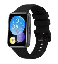 Huawei Watch Fit 2 Uyumlu PureLux Tam Uyumlu Silikon Kordon (Siyah)