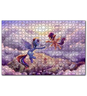 Cakapuzzle Bulutların Üzerinde İki Midilli Şehrin Üstünde Görsel  Puzzle Yapboz MDF (Ahşap) (1000 Parça)