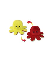 Mood Değiştiren Ahtapot Yastık Çift Yüzlü Ahtapot Peluş 20 Cm - Uyku Ve Oyun Arkadaşı Peluş Oyuncak (Sarı-Kırmızı)