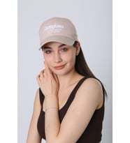 Hamptons Nakışlı Unisex Kep (Bej)