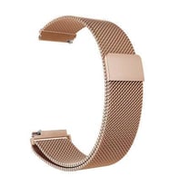 Oppo Watch 46mm 22mm Metal Tel Örgü Lüx Kordon + Metal Kordon Dönüştürücü (Rose)