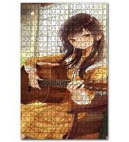 Cakapuzzle Gitarlı Kız Animasyon Puzzle Yapboz MDF (Ahşap) (255 Parça)