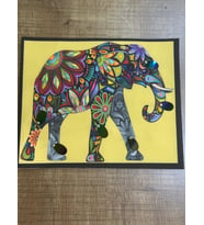 24X20 CM 3 BOYUTLU KABARTMA PAYETLİ TAŞLI OTANTİK FİL ARMA YAMA DİKİŞ AKSESUARI (Sarı)