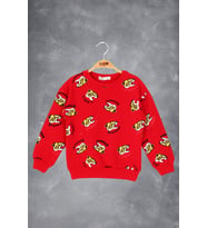 Toontoy Erkek Çocuk Tıger Baskılı Sweatshirt (Kırmızı)