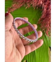 ZİRKON TAŞLI KADIN BİLEZİK ÇAP 6 CM (Lila)