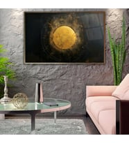 Metal Çerçeveli Güneş Cam Tablo (Bronz)