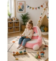Tavşan Pelüş Bebek Çocuk Koltuğu (Pembe)