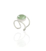Kadir Jewellery 925 Ayar Gümüş Kaplama Zirkon Taşlı  Kadın Minimal Yüzük (Açık Yeşil)
