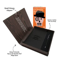 Kişiye Özel Kitap Ajanda Kalem Seti (Kitap Formunda Ahşap Kutulu) (Model 3)