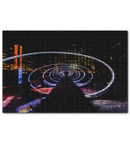 Cakapuzzle Neon Spiral Tünel ve Adam  Puzzle Yapboz MDF (Ahşap) (1000 Parça)