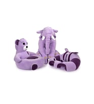 TOKKO Lüks Üçlü set - Bebeyatmaz + 60 Cm Uyku Fili + Peluş Ayıcık - Antibakteriyel 3'Lü Set (Lila - Mor)