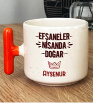 Kişiye Özel Efsaneler Nisanda Doğar Hediye T Kupa Bardak Doğum Günü Hediyesi (Turuncu)