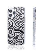 iPhone 14 Pro Max Kılıf Magsafe Şarj Özellikli Desenli Leopar Jago Kapak (Siyah - Beyaz)