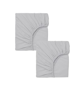 2 Adet Pamuklu ve Lastikli 60 x 120 x 15 cm Penye Bebek Çarşaf (Gri)