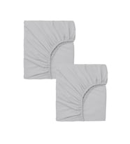 2 Adet Pamuklu ve Lastikli 60 x 120 x 15 cm Penye Bebek Çarşaf (Gri)