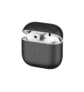 Airpods 4 Airbag 43 600D Karbon Fiber Kulaklık Kılıfı (Siyah)