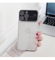 İphone 15 PRO MAX Kamera Lens Korumalı Kenarı Renkli Luxury Şeffaf Kılıf (Gümüş)