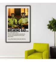 Metal Çerçeveli Temperli Cam Tablo Film Afişi Breaking Bad 2008 (Siyah)