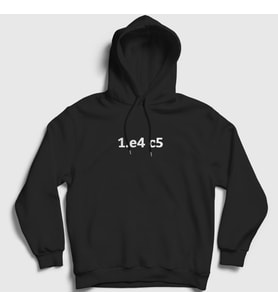 Presmono Unisex Gri Sicilian Opening Chess Satranç Kapüşonlu Sweatshirt 339653tt (Siyah)