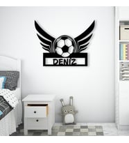 Kişiye Özel Futbol Topu Temalı Tablo (Siyah)