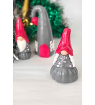 Gnome Bay ve Bayan Cüce ve Gnome Evi, El Emeği, Dekorasyon Tamamlayıcı (Gri-Kırmızı)