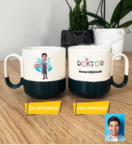 Doktor Hediye Pro Kupa Bardak Erkek Doktora Tıp Bayramı Hediyesi (Siyah)