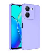 Vivo Y36 4G Kılıf Kamera Korumalı iÇi Süet Dokulu Lansman Tipi Silikon (Lila)