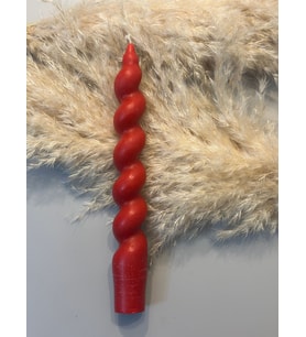 5 li  Orta Boy Spiral Şamdan Mum (Kırmızı)