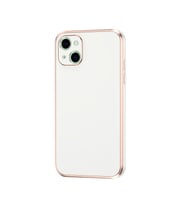 Apple iPhone 14 Plus Kılıf Zore Bark Kenarları Altın Renk Kılıf (Rose)