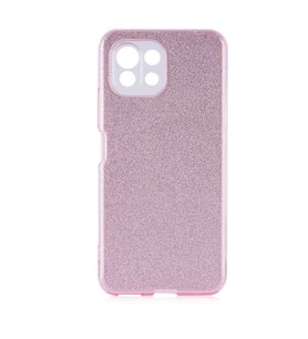 Xiaomi Mi 11 Lite Kılıf Simli Parlak Shining Kapak (Rose)