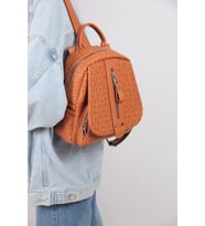 Just Polo Çok Bölmeli Astarlı Ayarlanabilir Askılı Kadın Sırt Çantası PBU2177 (Taba)