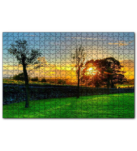 Cakapuzzle Ağaçlar Arasından Günbatımı  Puzzle Yapboz MDF (Ahşap) (255 Parça)