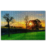 Cakapuzzle Ağaçlar Arasından Günbatımı  Puzzle Yapboz MDF (Ahşap) (255 Parça)