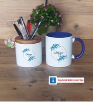 İsme Özel Doğum Günü Hediyesi Kalemlik, Kupa Bardak T Kişiye Özel Hediye (Model 6)