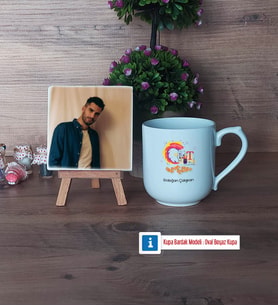 Grafiker Fotoğraflı Dekoratif Taş, Kupa Bardak Beyaz Hediye (Model 5)