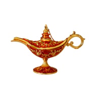 Dekoratif Alaaddin Sihirli Lambası - Vintage Tasarım, 13x8.5 cm (Sarı)