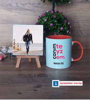 Teyzeye Hediye Fotoğraflı Dekoratif Taş, Kupa Bardak Beyaz Hediye (Model 13)