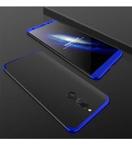 Huawei Mate 10 Lite Kılıf Zore Ays Full Koruma Kılıf (Siyah-Mavi)