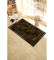 EVDEYA Dijital Baskılı Yıkanabilir Modern Desen 70x130 Namazlık Seccade, Seccade-3-gri, (Kahverengi)