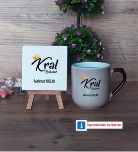 Kral Babam Babaya Hediye Dekoratif Taş, Kupa Bardak Kırmızı Hediye (Model 9)