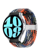 Sneezy Huawei Watch GT 3 Pro 43mm İle Uyumlu 20mm Metal Klips Solo Fiberlink Örgü Kordon (Beyaz - Turuncu - Siyah)