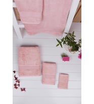 Lavanta Bitkisel Organik Boyama Havlu Seti 3 Parça (Pembe)