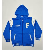 Kız Erkek Çocuk Unisex Kapüşonlu Kolej Ceket  (Mavi)