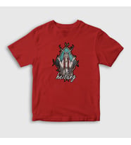 Presmono Unisex Çocuk Beyaz Nature Heilung T-Shirt 408972tt (Kırmızı)
