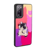 Galaxy S20 FE Kılıf Parlayan Kabartmalı İkonik Figürlü Amas Silikon Kılıf (Mor)