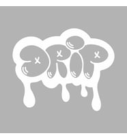 Graffiti Drip Araba Sticker siyah 17x14 CM (Beyaz)