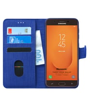 Samsung Galaxy J7 Prime 2 Kılıf Fabric Book Wallet (Lacivert)