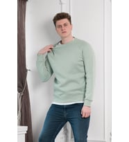 FBI Slimfit 3 İplik İçi Polarlı Bisiklet Yaka Sweatshirt (Mint Yeşili)
