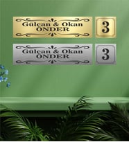 Kişiye Özel Kapı İsimliği ve Kapı Numarası Model 5 (Gold)