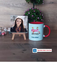 Rehber Öğretmeni Fotoğraflı Dekoratif Taş, Kupa Bardak Beyaz Hediye (Model 2)